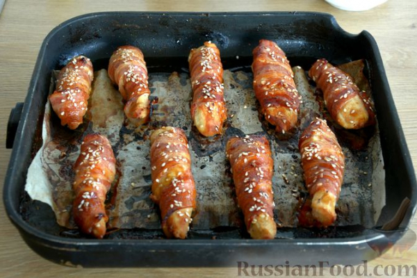 Куриное филе, запечённое в беконе