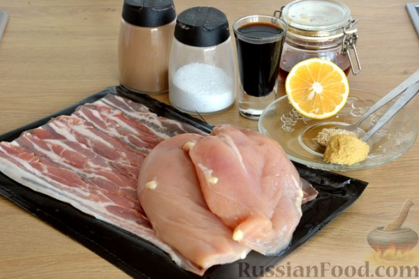 Куриное филе, запечённое в беконе