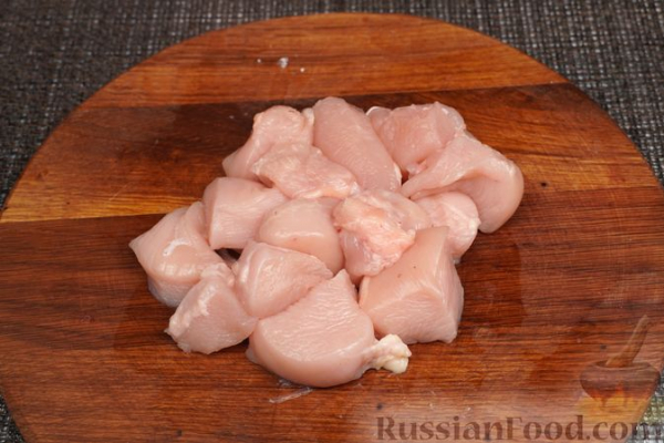Курица, запечённая с баклажанами