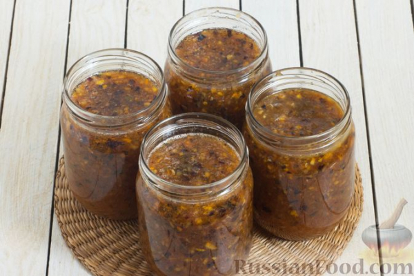 Сливы, перетёртые с апельсином и сахаром, на зиму