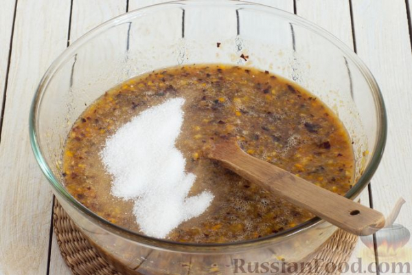 Сливы, перетёртые с апельсином и сахаром, на зиму
