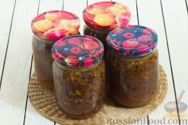 Сливы, перетёртые с апельсином и сахаром, на зиму