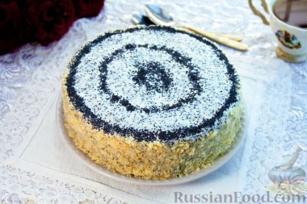 Сметанный торт с маком