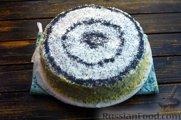 Сметанный торт с маком