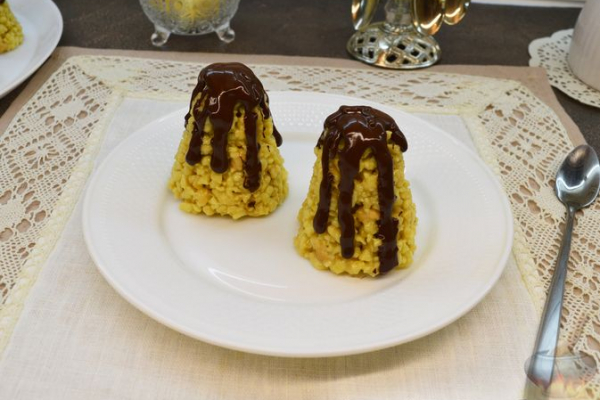 Тёртое печенье "Башенки" со сгущёнкой и шоколадом