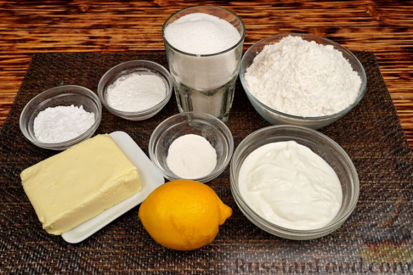 Лимонный пирог из песочного теста на сметане