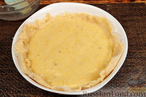 Лимонный пирог из песочного теста на сметане