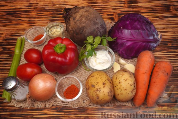 Борщ с краснокочанной капустой