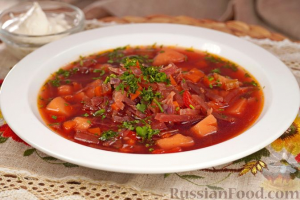 Борщ с краснокочанной капустой
