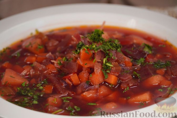 Борщ с краснокочанной капустой