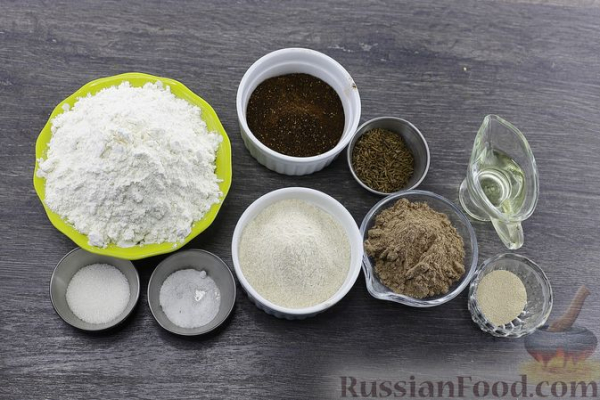 Цельнозерновой ржаной хлеб с льняной мукой и тмином