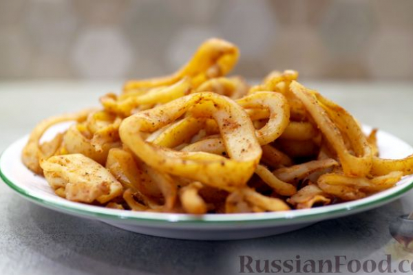 Кальмары сушёные (в духовке)