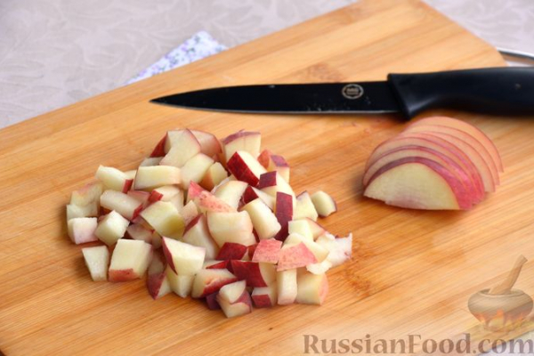 Овсяная каша со сгущёнкой и персиком