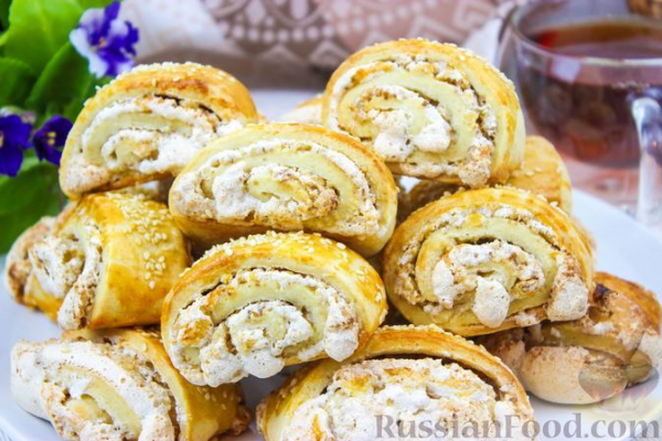 Печенье с орехами и безе