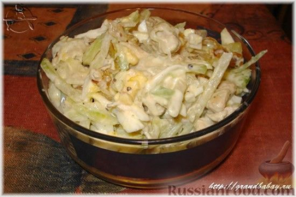 Салат из редьки с курицей