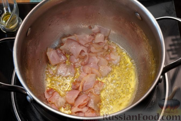 Суп с овощами и беконом