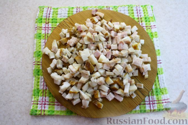 Вареники с печенью и копчёным салом