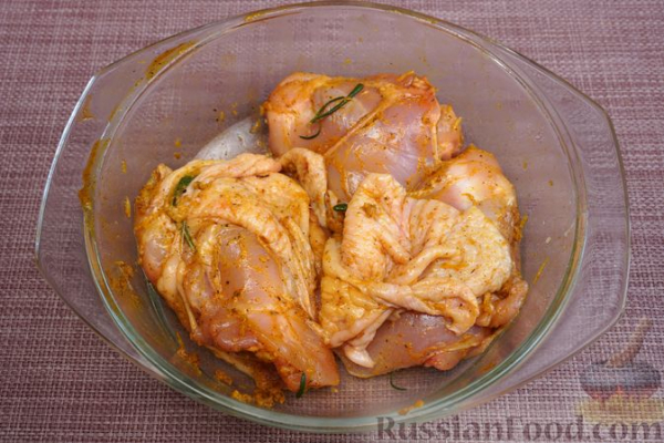 Запечённая курица с картофелем и тыквой