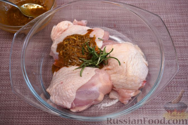 Запечённая курица с картофелем и тыквой