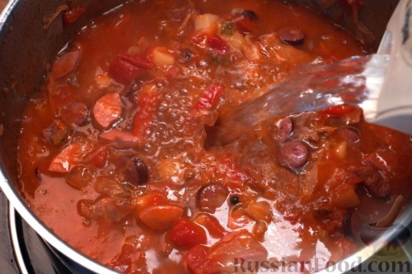 Айнтопф с квашеной капустой и копчёностями