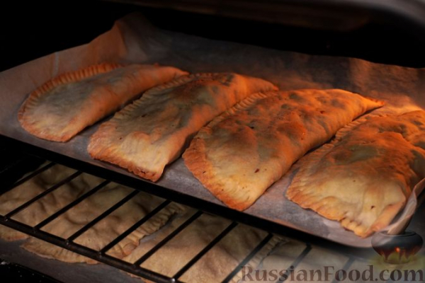 Чебуреки со свиным фаршем (в духовке)