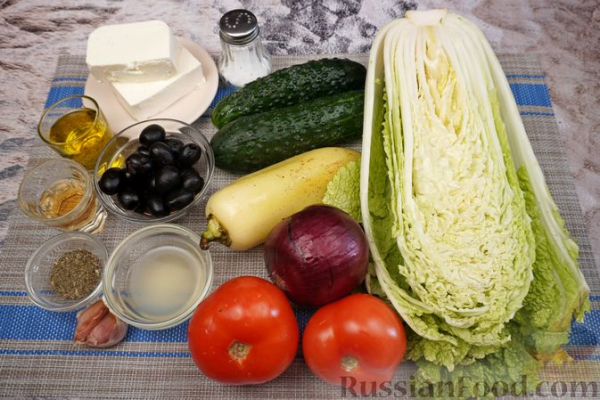 Греческий салат с пекинской капустой