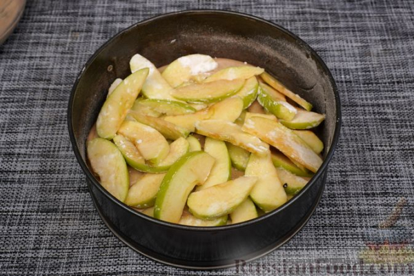 Овсяно-рисовый пирог с яблоками, орехами и изюмом, на кефире