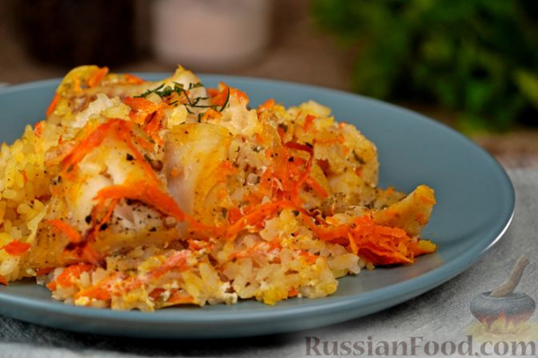 Рис с рыбой (в духовке)
