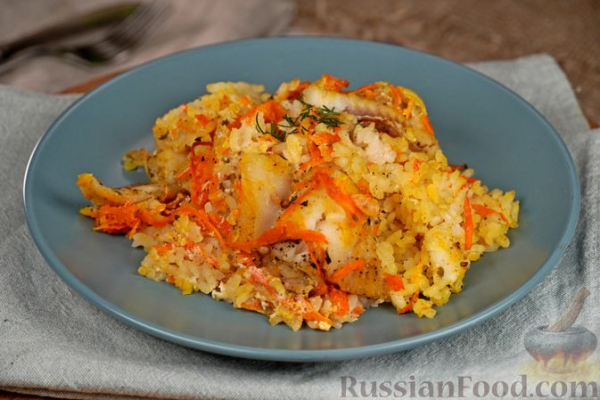 Рис с рыбой (в духовке)