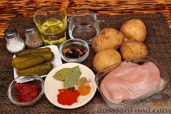 Азу из курицы с изюмом