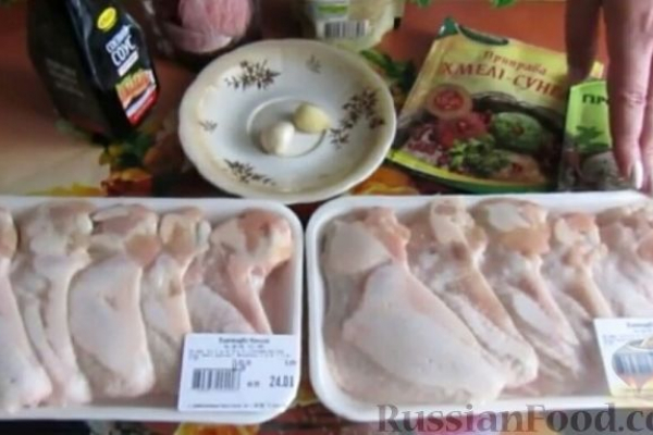Куриные крылья в горчично-соевом маринаде