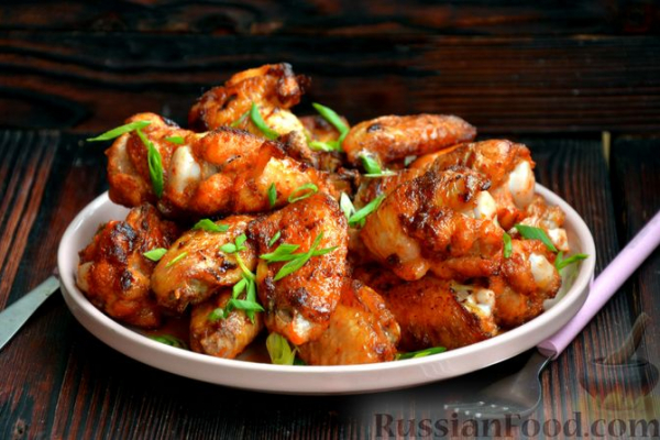 Пряные жареные куриные крылышки