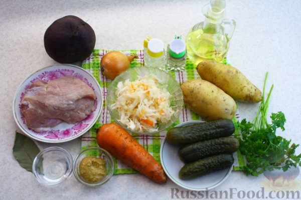 Винегрет с мясом