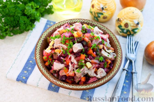 Винегрет с мясом
