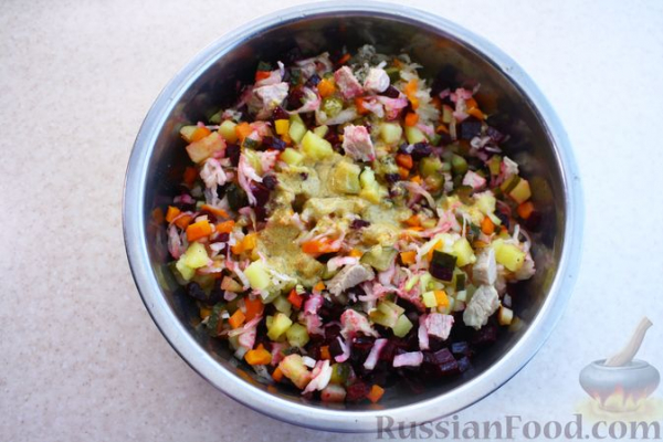 Винегрет с мясом