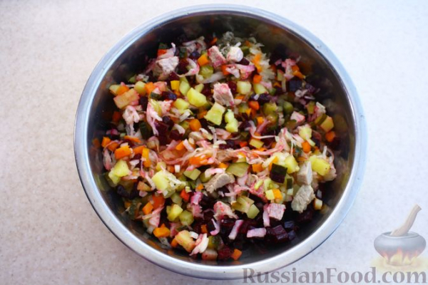 Винегрет с мясом