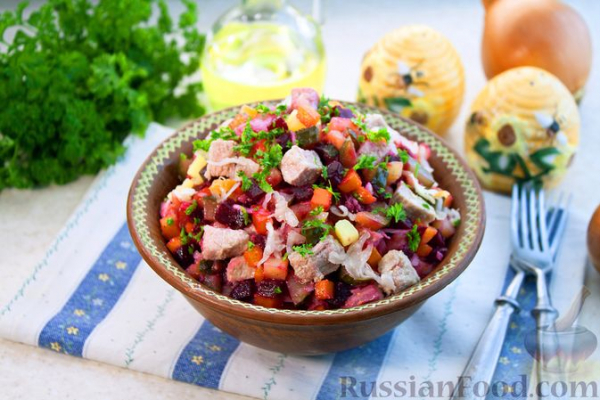 Винегрет с мясом
