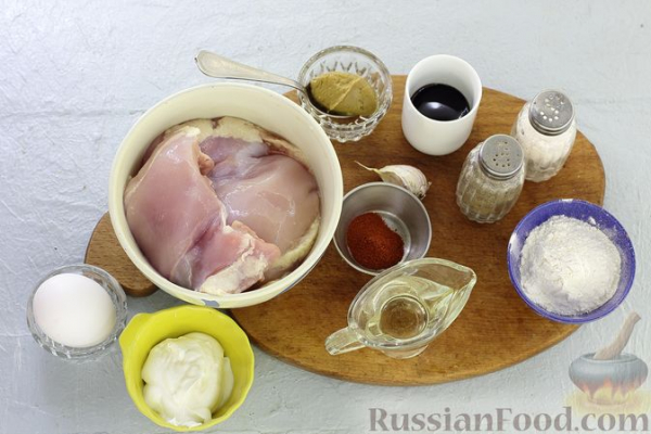 Жареное куриное филе в сметанно-соевом кляре