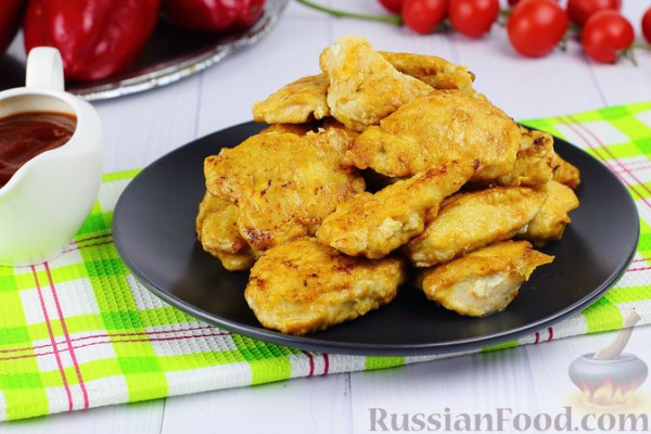 Жареное куриное филе в сметанно-соевом кляре