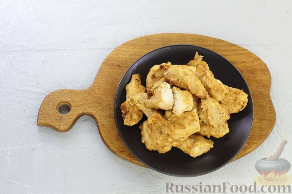Жареное куриное филе в сметанно-соевом кляре