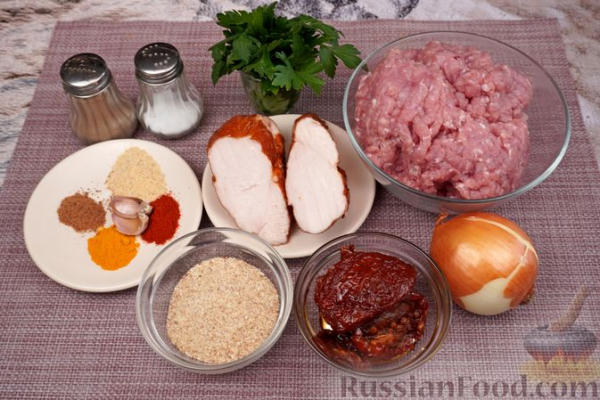 Мясной террин с копчёной курицей и вялеными томатами