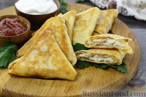 Блинчики с куриным фаршем