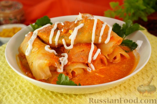 Голубцы с кукурузой и яйцами