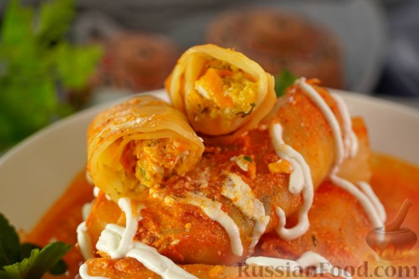 Голубцы с кукурузой и яйцами