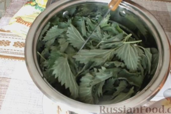 Салат с крапивой, курицей, овощами и яйцами