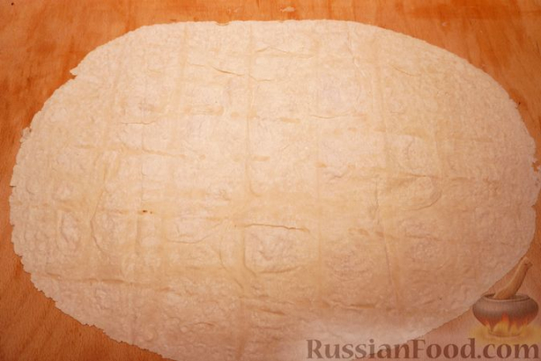 Закусочный рулет из лаваша "Мимоза"