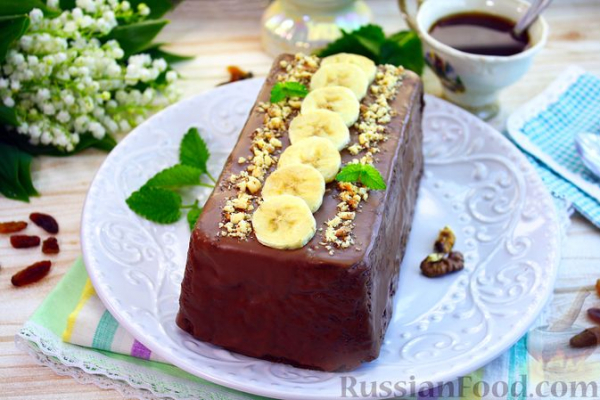 Шоколадный кекс с бананом