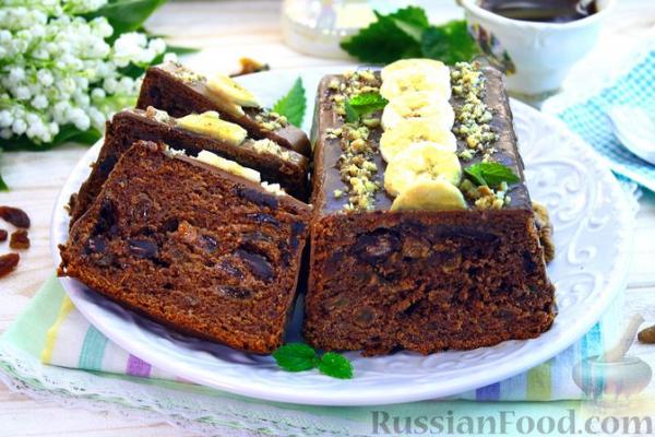 Шоколадный кекс с бананом