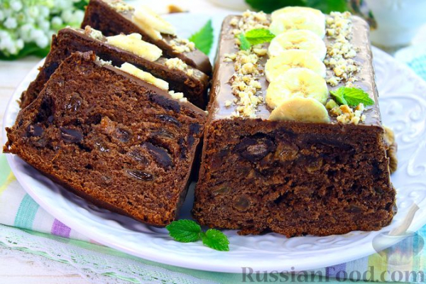 Шоколадный кекс с бананом