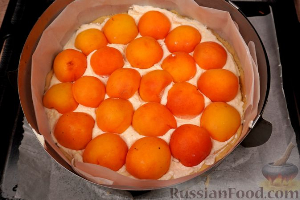 Пирог с творогом и абрикосами